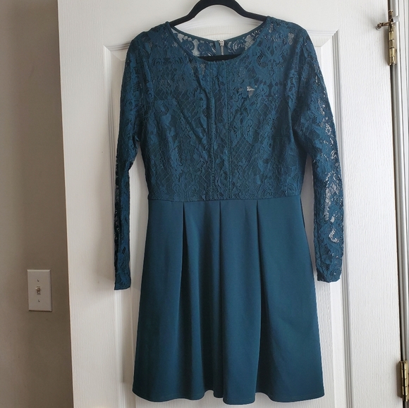SpeedLess Dark Green Lace Dress XL - Picture 3 of 3